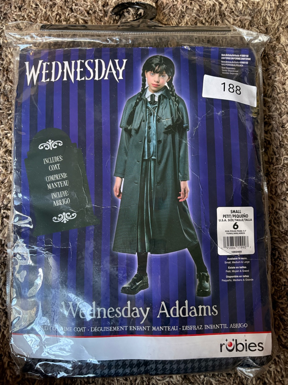 Wednesday black-and-white jacket costume, size Small